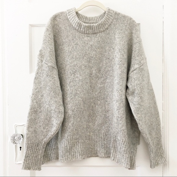 Zara Sweaters - Zara Knit Alpaca Blend Chunky Oversized Winter Sweater in Grey, Medium M